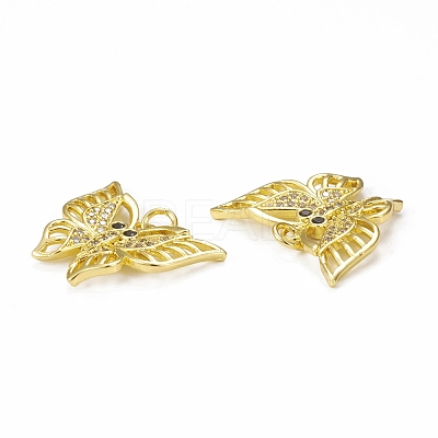 Brass Micro Pave Cubic Zirconia Pendants KK-E068-VB286-1
