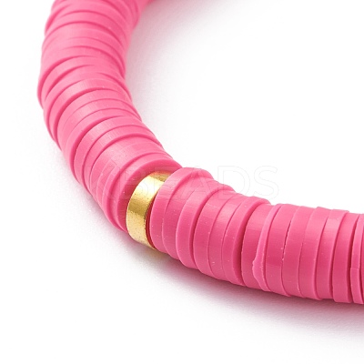 Handmade Polymer Clay Heishi Beads Stretch Bracelets BJEW-JB05759-1
