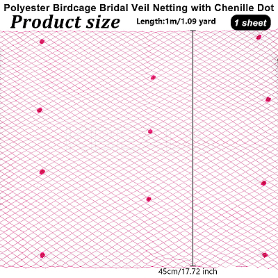 Polyester Birdcage Bridal Veil Netting with Chenille Dot AJEW-WH0471-103C-05-1