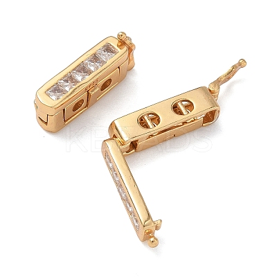 925 Sterling Silver Cubic Zirconia Twister Clasps STER-WH0007-28C-G-1