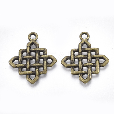 Tibetan Style Alloy Pendants TIBE-Q092-05AB-RS-1
