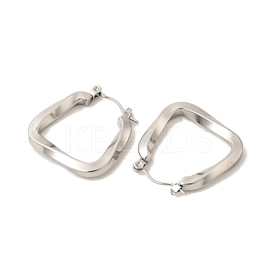 Non-Tarnish 304 Stainless Steel Trapezoid Hoop Earrings for Women EJEW-P202-05P-1