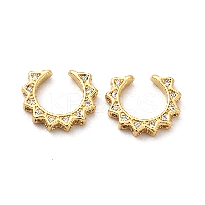 Rack Plating Brass Micro Pave Cubic Zirconia Cuff Earrings EJEW-P226-01G-1