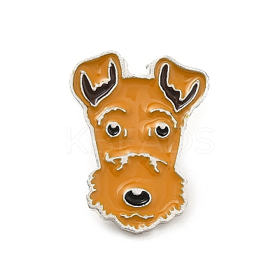 Dog Enamel Pin with Brass Butterfly Clutches JEWB-A006-02C-1
