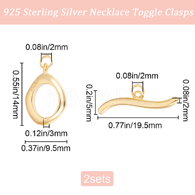 1Pc 925 Sterling Silver Toggle Clasps STER-BBC0007-51G-1