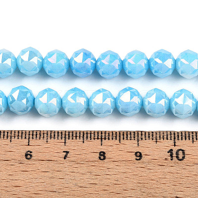 Anti-Tarnish Electroplate Glass Beads Strands GLAA-N010-8mm-01-1