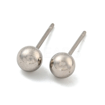 Tarnish Resistant 304 Stainless Steel with 201 Stainless Steel Smooth Round Ball Stud Earring Findings STAS-O004-08C-P-1