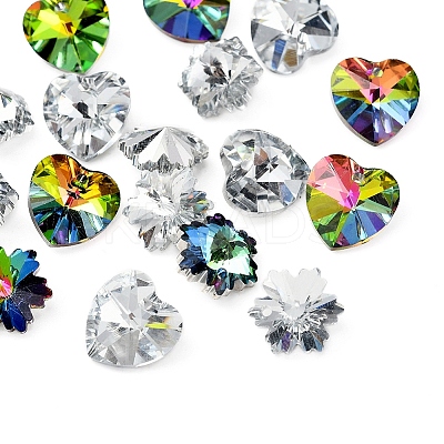 40Pcs 4 style Electroplated Glass Pendants EGLA-YW0001-12-1