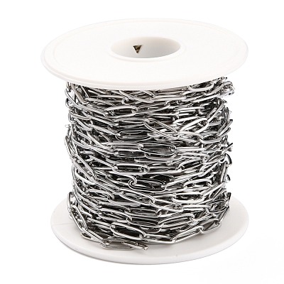 Tarnish Resistant 304 Stainless Steel Paperclip Chains CHS-O010-03P-1