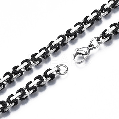 Ion Plating(IP) Two Tone 201 Stainless Steel Byzantine Chain Bracelets BJEW-S057-95A-1