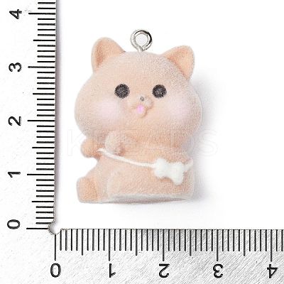 Flocky Opaque Resin Pendants RESI-G105-05C-1