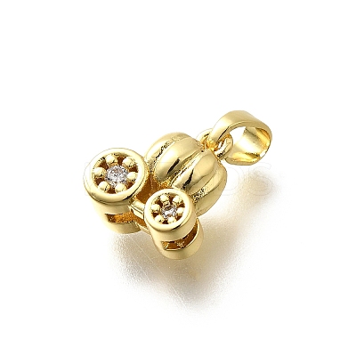 Brass Micro Pave Cubic Zirconia Charms KK-P295-23G-1