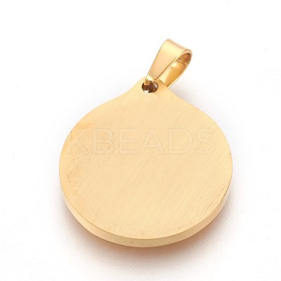 304 Stainless Steel Pendants STAS-F185-06G-1