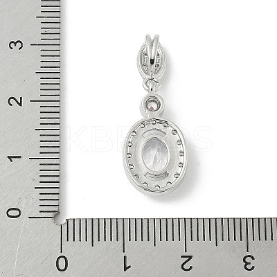 Oval Brass Micro Pave Cubic Zirconia Pendants LS-KK-M326-15P-1