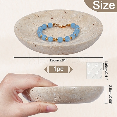 Flat Round Shape Marble Desktop Storage Tray AJEW-WH0348-408-1