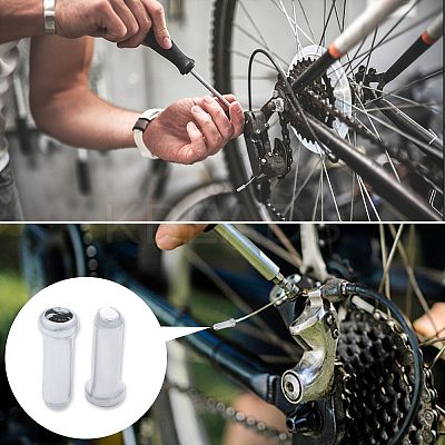 200Pcs 4 Style Nylon & Plastic & Aluminium Alloy & Brass Bike Brake Cable End Caps FIND-CA0005-48-1