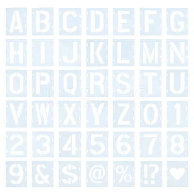 42Pcs 42 Styles Reusable PET Drawing Stencil DIY-WH0374-80-1