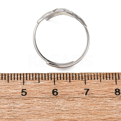 304 Stainless Steel Adjustable Open Cuff Statement Rings RJEW-C083-19P-01-1