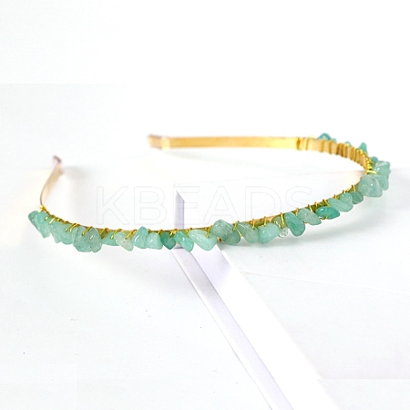 Natural Green Aventurine Hair Bands PW-WGC1C33-19-1