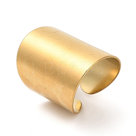 Ion Plating(IP) 304 Stainless Steel Open Cuff Ring RJEW-Z015-02G-1