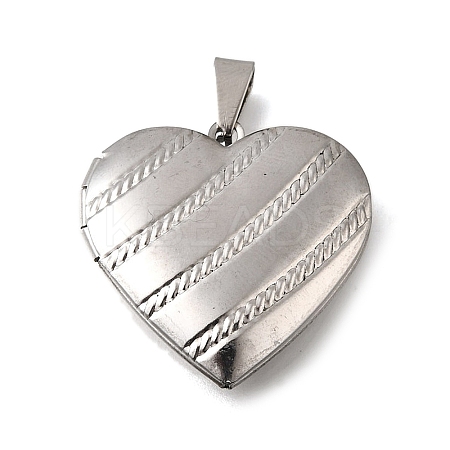 316 Stainless Steel Locket Pendants STAS-N0016-18C-P-1