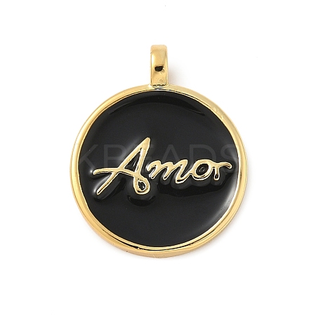 Brass Enamel Pendants KK-C110-26G-03-1