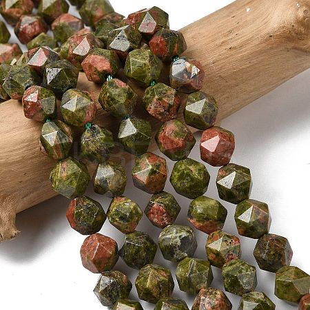 Natural Unakite Beads Strands G-Z119-A31-02-1