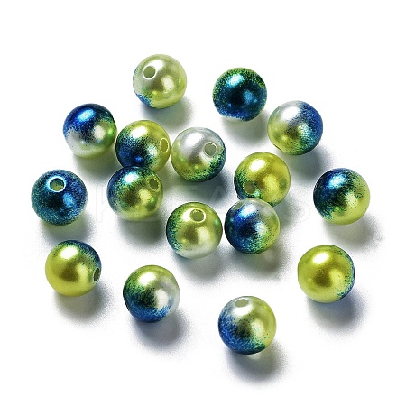 Rainbow ABS Plastic Imitation Pearl Beads OACR-Q174-8mm-16-1