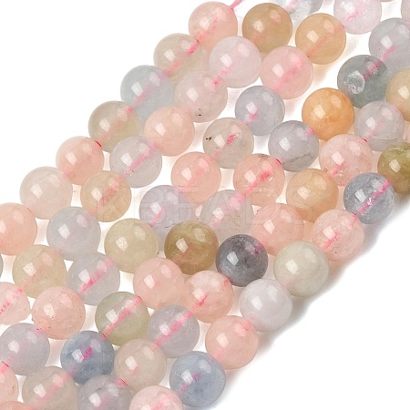 Natural Morganite Beads Strands G-R446-6mm-07-1