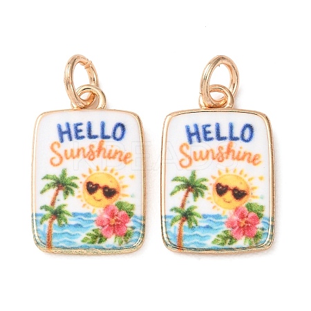 Printed Brass Pendants KK-CBA3895-01B-G-1