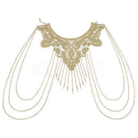 Iron Shoulder Bra Body Chain AJEW-WH0038-80G-1