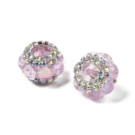 Acrylic Rhinestone Rondelle Beads OACR-S048-02I-1
