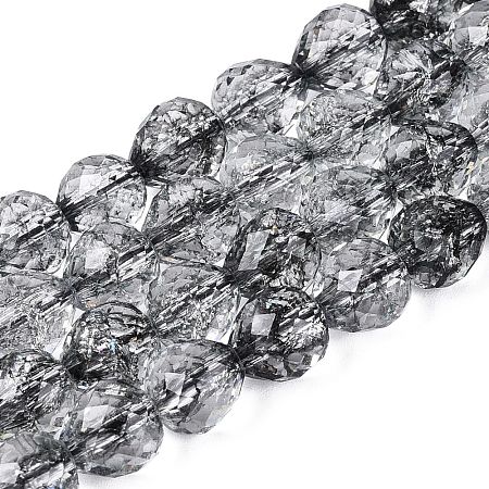 Crackle Transparent Glass Beads Strands GLAA-N068-04A-01-1