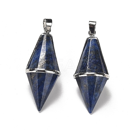 Natural Lapis Lazuli Pointed Pendants G-F763-04P-07-1