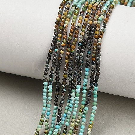 Gradient Color Natural HuBei Turquoise Beads Strands G-A322-A03-2mm-1