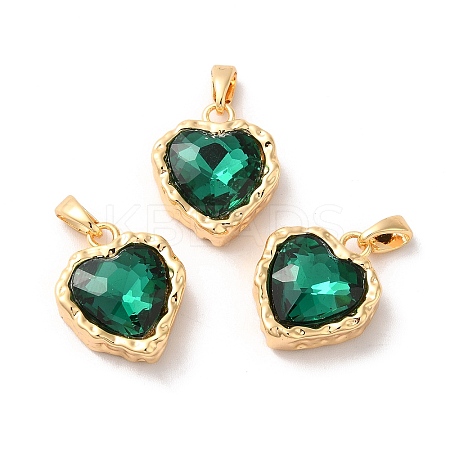 Brass Micro Pave Cubic Zirconia Pendants KK-M243-02G-1