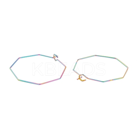Ion Plating(IP) 316 Stainless Steel Hoop Earrings Findings STAS-C029-03M-1