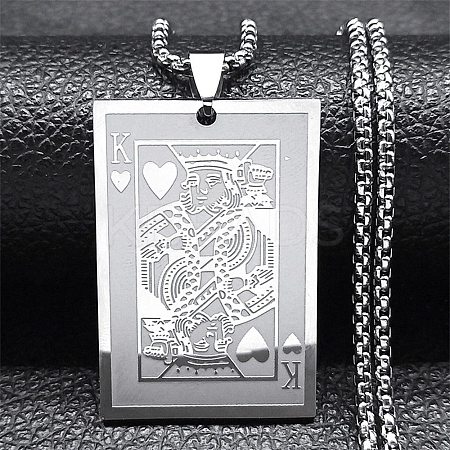 Non-Tarnish 201 Stainless Steel Pendant Necklace NJEW-K253-12P-1