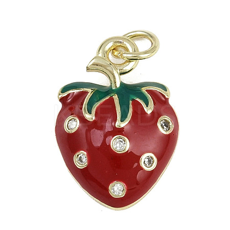 Brass Micro Pave Cubic Zirconia Pendants KK-D409-48G-01-1