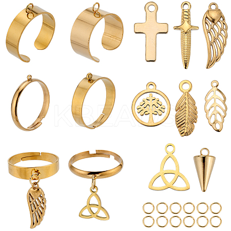 DIY Charm Finger Ring Making Kit DIY-SC0023-59-1