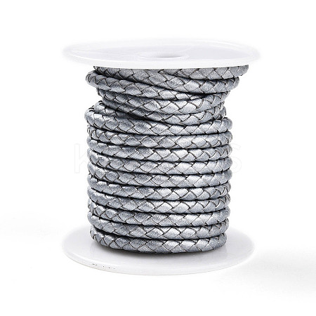Braided Cowhide Leather Cord NWIR-N005-01L-4mm-1