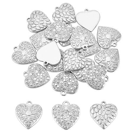 18Pcs 3 Style 304 Stainless Steel Pendants STAS-UN0025-66-1