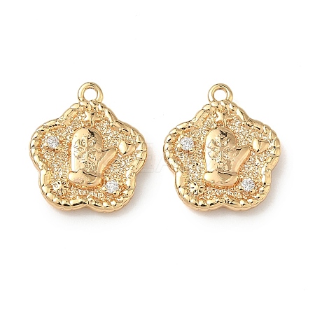 Christmas Brass Micro Pave Clear Cubic Zirconia Pendants KK-A280-03E-G-1