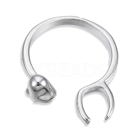 Brass Open Cuff Ring Cadmium Free & Nickel Free & Lead Free RJEW-N039-04P-1