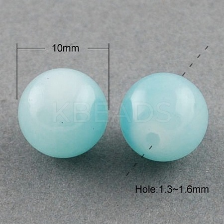 Imitation Jade Glass Round Beads Strands X-DGLA-S076-10mm-19-1