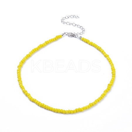 Glass Seed Beaded Necklaces NJEW-JN02691-01-1