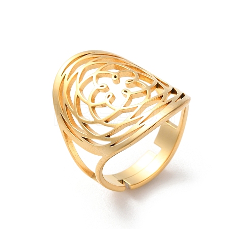 304 Stainless Steel Open Rings for Women LS-RJEW-S240-03G-1