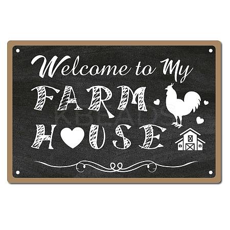 Rectangle with Word Vintage Metal Iron Sign Poster AJEW-WH0157-270-1