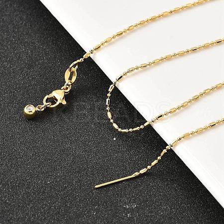 Brass Column Ball Chain Adjustable Slider Necklaces LS-NJEW-E157-04G-1