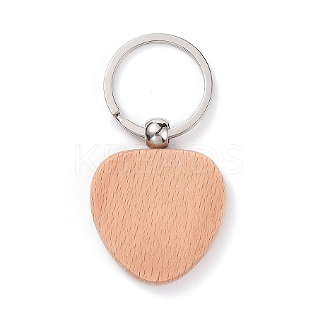 Natural Wood Keychain LS-HJEW-P008-06-1